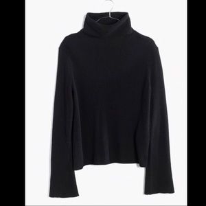Madewell bell-sleeve ribbed turtleneck sweater